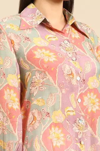 Pastel printed muslin shirt