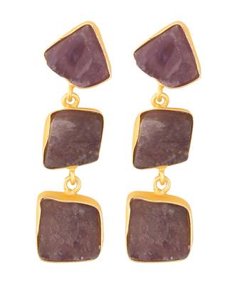 Purple druzy amethyst earrings 4