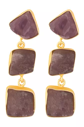 Purple druzy amethyst earrings