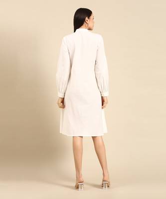 White cotton smocked dress 4