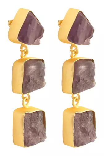 Purple druzy amethyst earrings