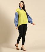 Green & blue cotton shirt
