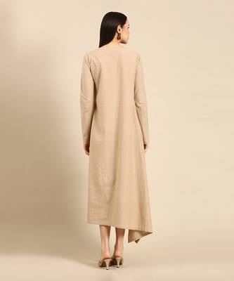 Beige cotton assymetric dress 4