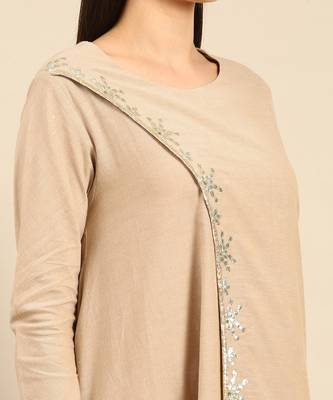 Beige cotton assymetric dress 5