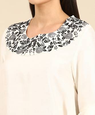 Ivory silk embroidered dress 5