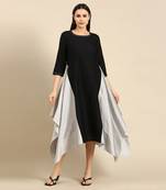 Black cotton panel dress