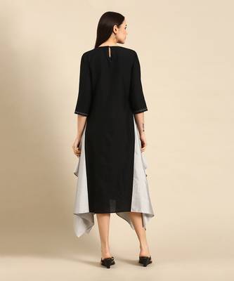 Black cotton panel dress 4