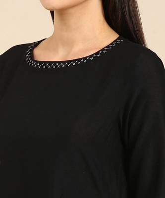 Black cotton panel dress 5
