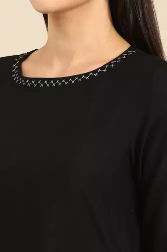 Black cotton panel dress
