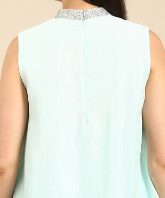 Aqua blue silk co ord set 4