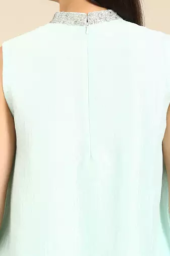 Aqua blue silk co ord set