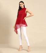 Maroon organza short top