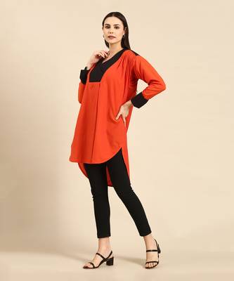 Orange & black cotton top 2