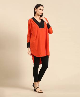Orange & black cotton top 3
