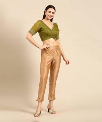 Green Embroidered Organza Blouse 1
