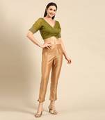 Green Embroidered Organza Blouse