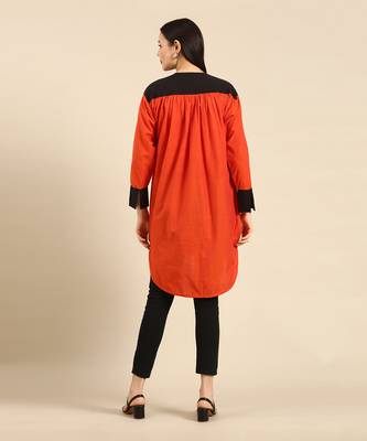 Orange & black cotton top 4
