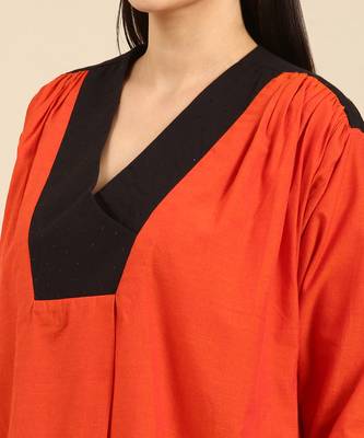 Orange & black cotton top 5