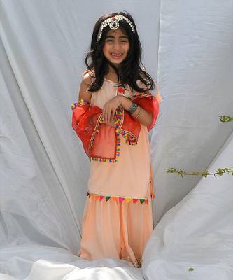 Peach gulbahar sharara set 1