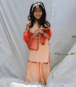 Peach gulbahar sharara set