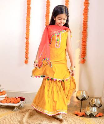 Mustard marigold sharara set 2