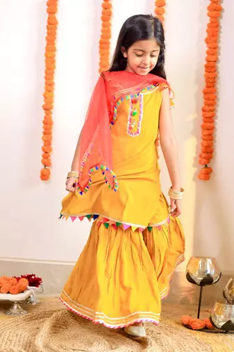 Mustard marigold sharara set