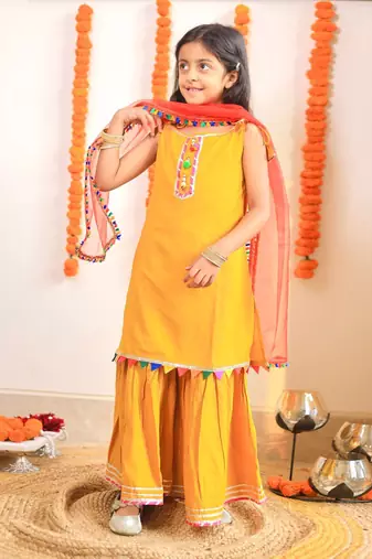 Mustard marigold sharara set