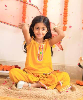 Mustard marigold sharara set 5