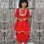 Red peony dhoti set