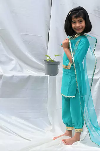 Blue moraca kurti set