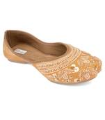 Ethnic women footwear hand embroidery punjai jutti -orange pie