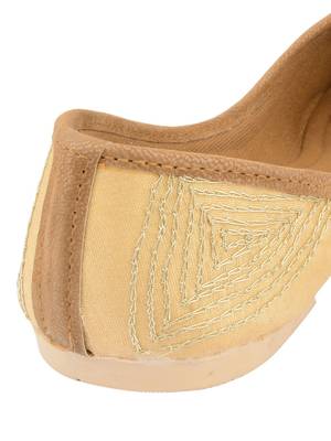 Ethnic women footwear hand embroidery punjai jutti -gold round emb 4