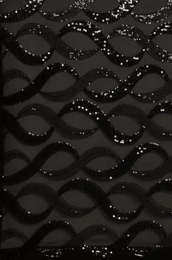 Black Georgette Sequence Saree With Unstitched Blouse Piece