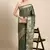 Bottle Green Organza Faux Kanjeevaram Woven Saree With Unstitched Blouse Piece