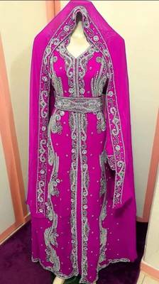 Fuchsia Georgette Kaftan For Weddings and Festivals 2