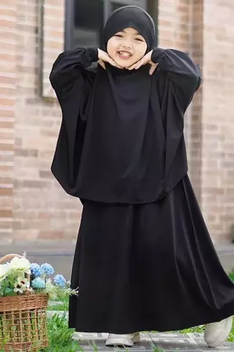 modest city kids black crepe jilbab abaya