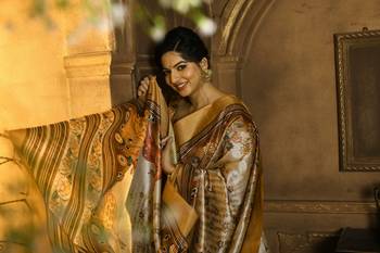 YELLOW BEAUTIFUL LINEN COTTAN PRETTY SAREE 3