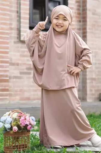 girls jilbab abaya in crepe