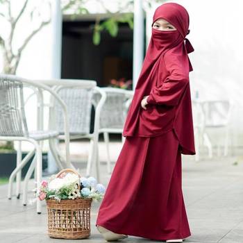 modest city kids jilbab abaya maroon crepe 2