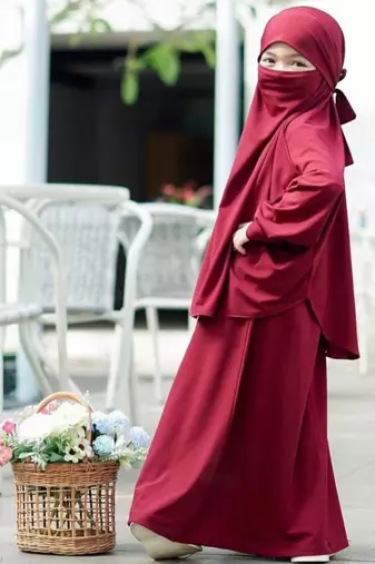 modest city kids jilbab abaya maroon crepe