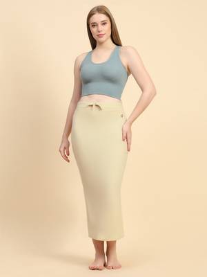 Trendmalls Biege Lycra Spandex Skirt Saree Shapewear Petticoat for Women 1