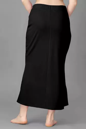 Trendmalls Black Lycra Spandex Skirt Saree Shapewear Petticoat for Women
