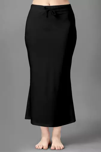 Trendmalls Black Lycra Spandex Skirt Saree Shapewear Petticoat for Women