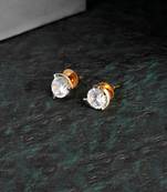Gold plated stone studded handcrafted studs
