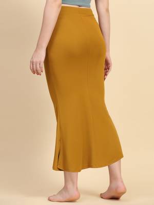 Trendmalls Mustard Lycra Spandex Saree Shapewear Skirt Petticoat for Women 2