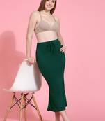 Green Plain Cotton Soft Saree Shape wear Petticoat for Women