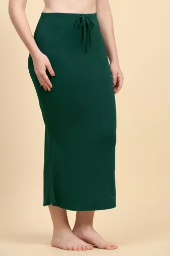 Trendmalls Green Plain Cotton Soft Saree Shape wear Petticoat for Women