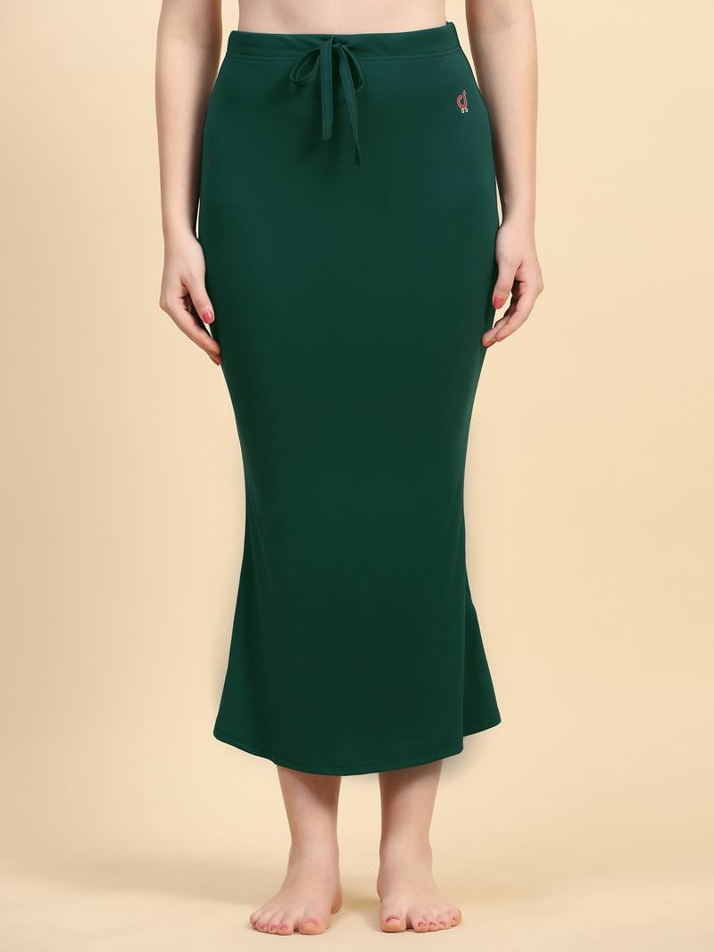 Green Plain Cotton Soft Saree Shape wear Petticoat for Women