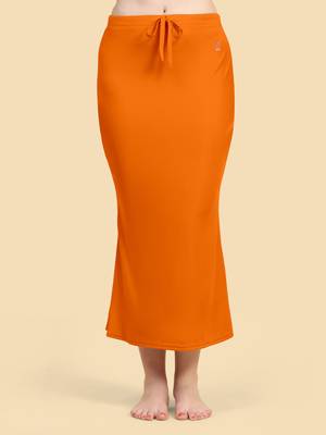 Trendmalls Orange Lycra Spandex Saree Shapewear Skirt Petticoat for Women 1