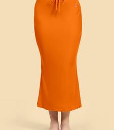 Orange Lycra Spandex Saree Shapewear Skirt Petticoat for Women